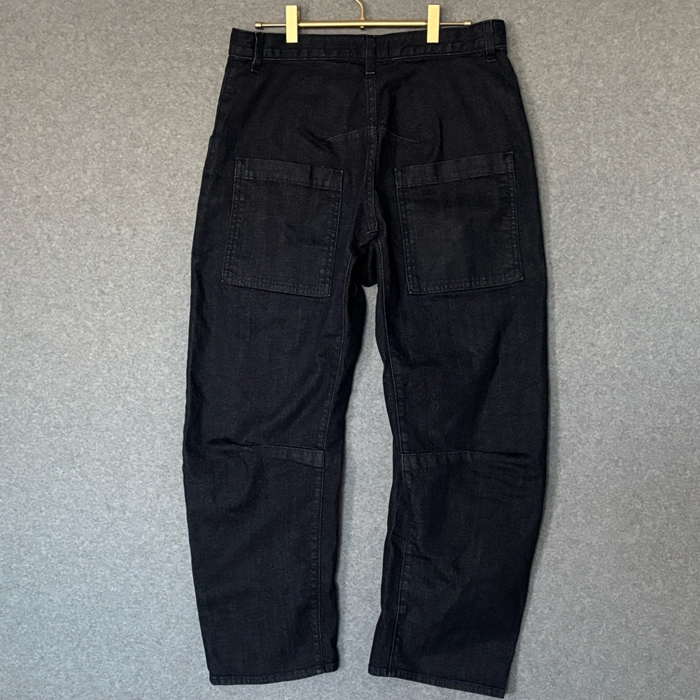 Nili Lotan Shon Denim Barrel Leg Tapered Crop Jean Pant- Size 28 Indigo Rinse - Picture 4 of 13